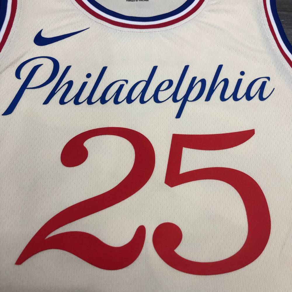 Men's Philadelphia 76ers Ben Simmons #25 White Swingman Jersey - Icon Edition-Pro Kit Vault | Brand New 26/27 Sports Jerseys